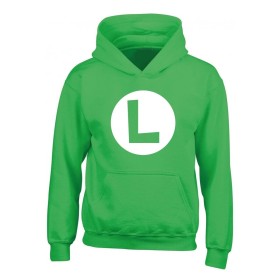 Sweat à capuche unisex Super Mario Luigi Badge Vert: Plus de 300.000 produits de grandes marques en vente directe à prix usine s