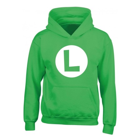Sweat à capuche unisex Super Mario Luigi Badge Vert: Plus de 300.000 produits de grandes marques en vente directe à prix usine s
