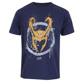 T shirt à manches courtes Marvel Splatter Logo Bleu Unisexe: Plus de 300.000 produits de grandes marques en vente directe à prix