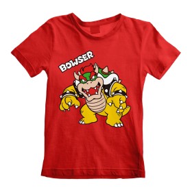 T shirt à manches courtes Enfant Super Mario Bowser Text Rouge: Plus de 300.000 produits de grandes marques en vente directe à p