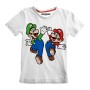 T shirt à manches courtes Enfant Super Mario Mario and Luigi Blanc: Plus de 300.000 produits de grandes marques en vente directe