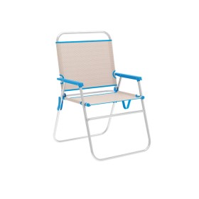 Marbueno Chaise Pliante Aluminium Beige/Bleu Plage et Piscine 56X52X80 cm 10173: Plus de 300.000 produits de grandes marques en 