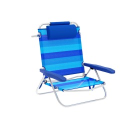 Marbueno Chaise Pliante 5 Positions Aluminium avec Coussin Rayures Bleues Plage et Piscine 61X68X82 cm 10242: Plus de 300.000 pr