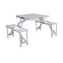 Ensemble Marbueno: Table et 4 Sièges avec Trou pour Parasol Pliable Aluminium Gris Camping Plage 136X85X67 cm 10439: Plus de 300