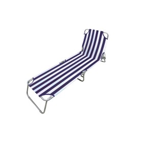 Marbueno Transat Pliant Acier Rayures Bleues et Blanches Plage et Piscine 187X55X24 cm 10020: Plus de 300.000 produits de grande