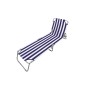 Marbueno Transat Pliant Acier Rayures Bleues et Blanches Plage et Piscine 187X55X24 cm 10020: Plus de 300.000 produits de grande