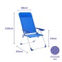 Marbueno Chaise Pliante 5 Positions Aluminium avec Coussin Bleu Plage et Piscine 69X58X109 cm 10249: Plus de 300.000 produits de