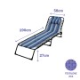 Marbueno Chaise Longue Pliable Acier Avec Coussin Jardin et Piscine 190X58X27 cm Rayures Bleues 10171: Plus de 300.000 produits 