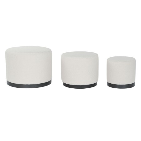 Repose-pied DKD Home Decor Blanc Noir Polyester Bois MDF Scandi 60 x 60 x 45 cm (3 Unités): Plus de 300.000 produits de grandes 