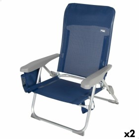 Chaise de Plage Aktive Slim Pliable Blue marine 47 x 87 x 58 cm (2 Unités): Plus de 300.000 produits de grandes marques en vente