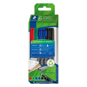 Ensemble de Marqueurs Staedtler Lumocolor Permanent 6 Pièces Multicouleur 0,6 mm: Plus de 300.000 produits de grandes marques en
