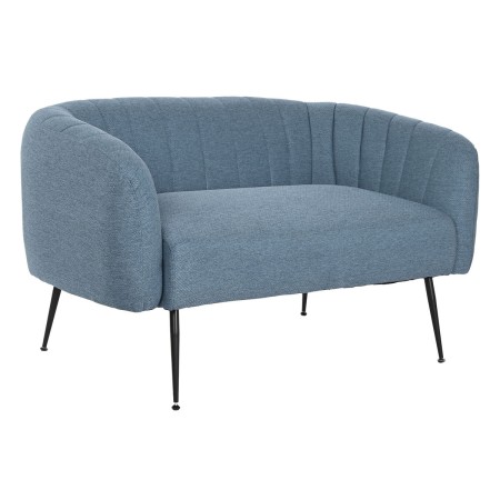 Canapé DKD Home Decor Bleu Noir Mousse Bois Métal Velours Scandi 129 x 75 x 73 cm: Plus de 300.000 produits de grandes marques e