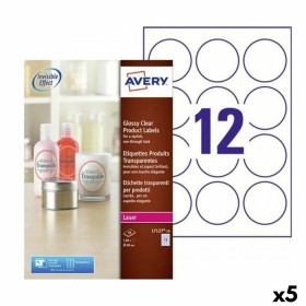 Etiquettes pour Imprimante Avery Transparent Rond 10 Volets ø 60 mm (5 Unités): Plus de 300.000 produits de grandes marques en v