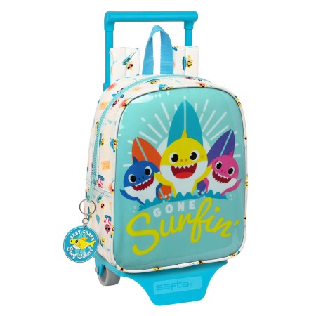 Cartable à roulettes Baby Shark Surfing Bleu Blanc 22 x 27 x 10 cm: Plus de 300.000 produits de grandes marques en vente directe