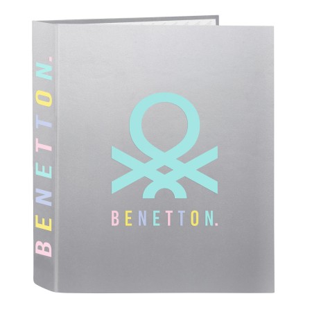 Reliure à anneaux Benetton Silver Argenté A4 27 x 33 x 6 cm: Plus de 300.000 produits de grandes marques en vente directe à prix