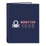 Reliure à anneaux Benetton Varsity Blue marine A4 26.5 x 33 x 4 cm: Plus de 300.000 produits de grandes marques en vente directe