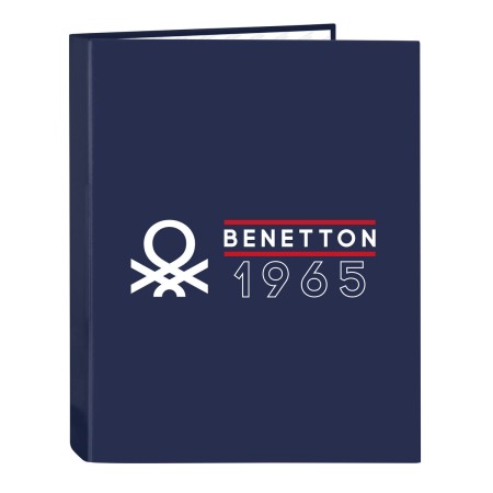 Reliure à anneaux Benetton Varsity Blue marine A4 26.5 x 33 x 4 cm: Plus de 300.000 produits de grandes marques en vente directe