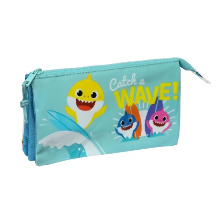 Trousse Fourre-Tout Double Baby Shark Surfing Bleu Blanc 22 x 12 x 3 cm: Plus de 300.000 produits de grandes marques en vente di