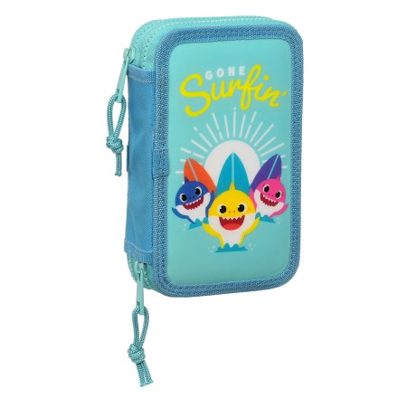 Plumier double Baby Shark Surfing Bleu Blanc 12.5 x 19.5 x 4 cm (28 Pièces): Plus de 300.000 produits de grandes marques en vent
