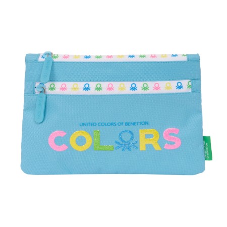 Trousse d'écolier Benetton Spring Bleu ciel 23 x 16 x 3 cm: Plus de 300.000 produits de grandes marques en vente directe à prix 