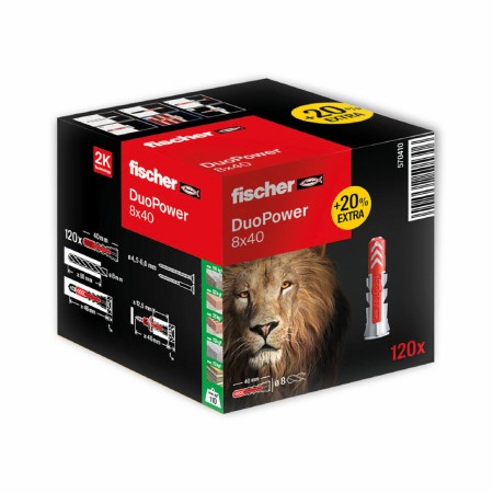Crampons Fischer DuoPower 570410 8 x 40 mm (120 Unités): Plus de 300.000 produits de grandes marques en vente directe à prix usi
