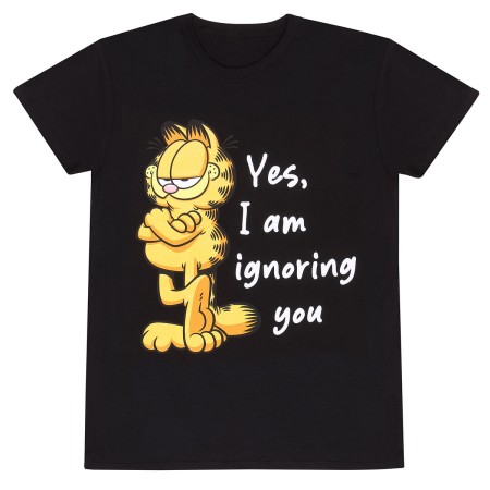 T-shirt à manches courtes unisex Garfield Ignoring You Noir: Plus de 300.000 produits de grandes marques en vente directe à prix