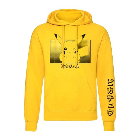 Sweat à capuche unisex Pokémon Pikachu Katakana Jaune: Plus de 300.000 produits de grandes marques en vente directe à prix usine
