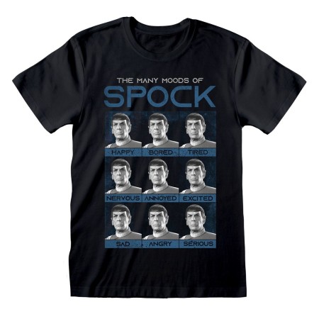 T-shirt à manches courtes unisex Star Trek Many Mood Of Spock Noir: Plus de 300.000 produits de grandes marques en vente directe