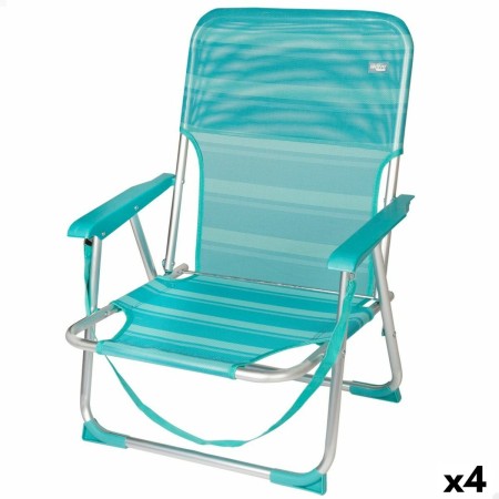 Chaise de Plage Aktive Turquoise 44 x 72 x 35 cm Aluminium Pliable (4 Unités): Plus de 300.000 produits de grandes marques en ve