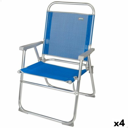 Chaise de Plage Aktive Gomera Bleu 48 x 88 x 50 cm Aluminium Pliable (4 Unités): Plus de 300.000 produits de grandes marques en 