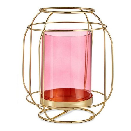 Bougeoir Rose Doré Lanterne Métal verre (19 x 20 x 19 cm): Plus de 300.000 produits de grandes marques en vente directe à prix u