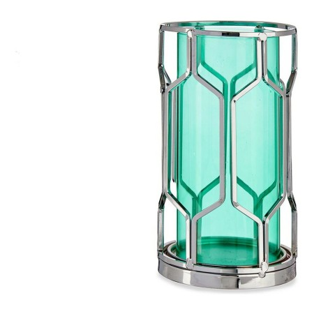 Bougeoir Argenté Bleu Métal verre (11,5 x 19,5 x 11,5 cm): Plus de 300.000 produits de grandes marques en vente directe à prix u