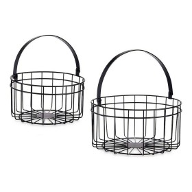 Panier Noir Métal 25 x 27 x 25 cm (2 pcs): Plus de 300.000 produits de grandes marques en vente directe à prix usine sur cadeauf