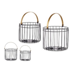 Panier Noir Doré Métal 25 x 27 x 25 cm Cylindrique (2 pcs): Plus de 300.000 produits de grandes marques en vente directe à prix 