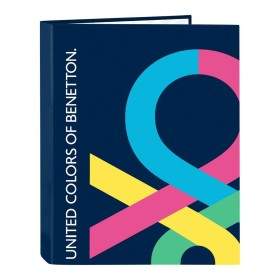 Reliure à anneaux Benetton Corazones Blue marine A4 (26.5 x 33 x 4 cm) (25 mm): Plus de 300.000 produits de grandes marques en v