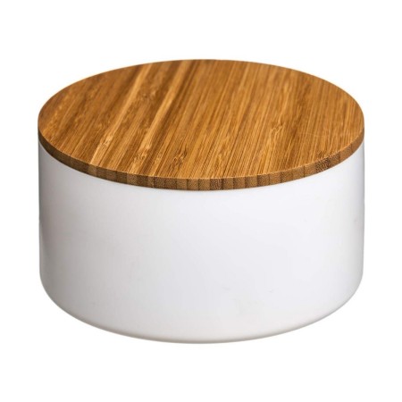 Boîte de rangement avec couvercle 5five Simply Smart Natureo Blanc Naturel verre Bambou ABS ø 13,5 x 7 cm: Plus de 300.000 produ