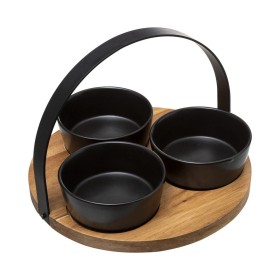 Ensemble à apértif Secret de Gourmet Noir Grès 4 Pièces (Ø 21 cm): Plus de 300.000 produits de grandes marques en vente directe 