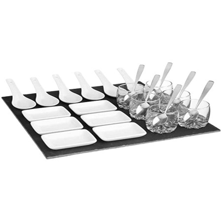Ensemble à apértif Secret de Gourmet Noir Ardoise (30 x 30 cm): Plus de 300.000 produits de grandes marques en vente directe à p