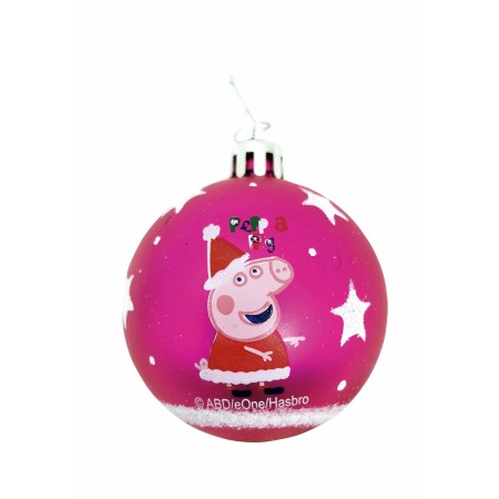 Boule de Noël Peppa Pig Cosy corner Fuchsia 6 Unités Plastique (Ø 8 cm): Plus de 300.000 produits de grandes marques en vente di