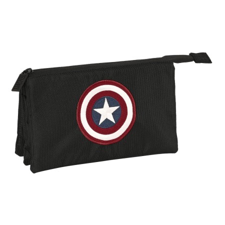 Trousse Fourre-Tout Triple Capitán América Noir (22 x 12 x 3 cm): Plus de 300.000 produits de grandes marques en vente directe à
