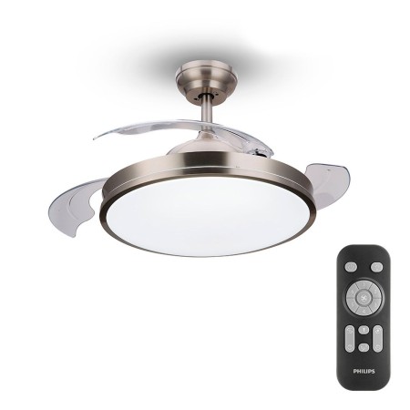 Ventilateur de Plafond avec Lumière Philips Atlas 35 W 28 W 4500 Lm nickel (2700 K): Plus de 300.000 produits de grandes marques