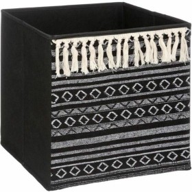 Panier décoratif Five Etnic Avec franges 31 x 31 x 31 cm Noir Polyester Plastique: Plus de 300.000 produits de grandes marques e