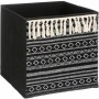 Panier décoratif Five Etnic Avec franges 31 x 31 x 31 cm Noir Polyester Plastique: Plus de 300.000 produits de grandes marques e