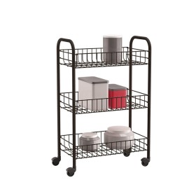 Chariot de Cuisine Metaltex Siena Noir 3 Etagères fils de fer (63 x 41 x 23 cm): Plus de 300.000 produits de grandes marques en 