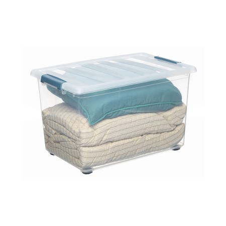 Boîte Multiusage Domopak Living Katla Avec des roues Avec des poignées Transparent 57 L (59 x 39 x 36,5 cm): Plus de 300.000 pro