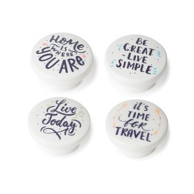 Pommeau Rei m7 Blanc Bois de hêtre Illustré Ø 40 x 22 mm 4 Pièces: Plus de 300.000 produits de grandes marques en vente directe 