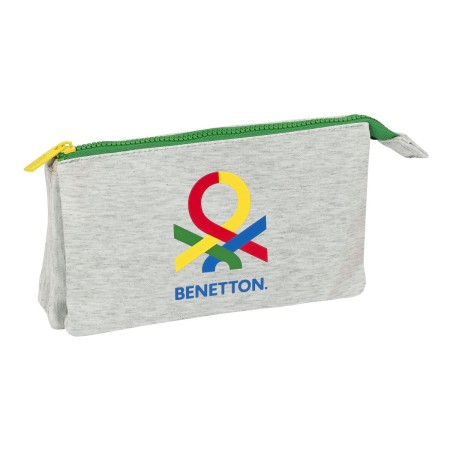 Trousse Fourre-Tout Triple Benetton Pop Gris (22 x 12 x 3 cm): Plus de 300.000 produits de grandes marques en vente directe à pr