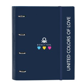 Reliure à anneaux Benetton Love Blue marine (27 x 32 x 3.5 cm): Plus de 300.000 produits de grandes marques en vente directe à p