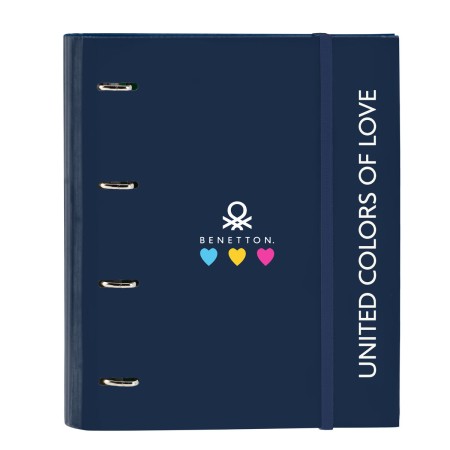 Reliure à anneaux Benetton Love Blue marine (27 x 32 x 3.5 cm): Plus de 300.000 produits de grandes marques en vente directe à p