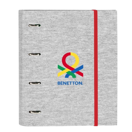 Reliure à anneaux Benetton Pop Gris (27 x 32 x 3.5 cm): Plus de 300.000 produits de grandes marques en vente directe à prix usin